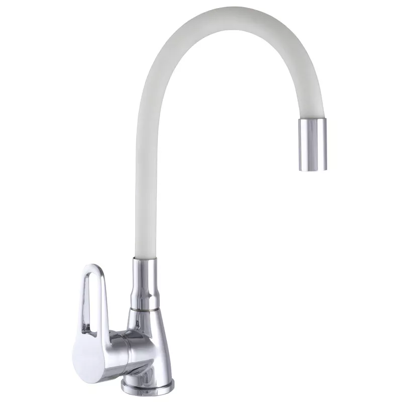 WEZER Змішувач для кухні SOP4-R045-WHITE з гнучким виливом, білий