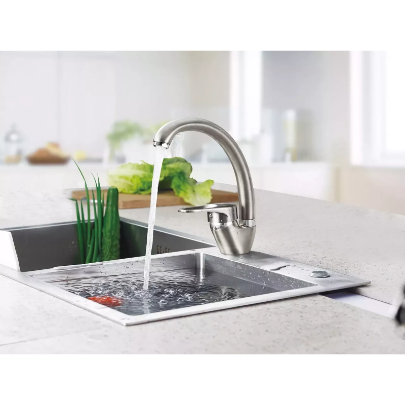 WEZER Змішувач для кухні YUB4-181-SATIN, нержавіюча сталь