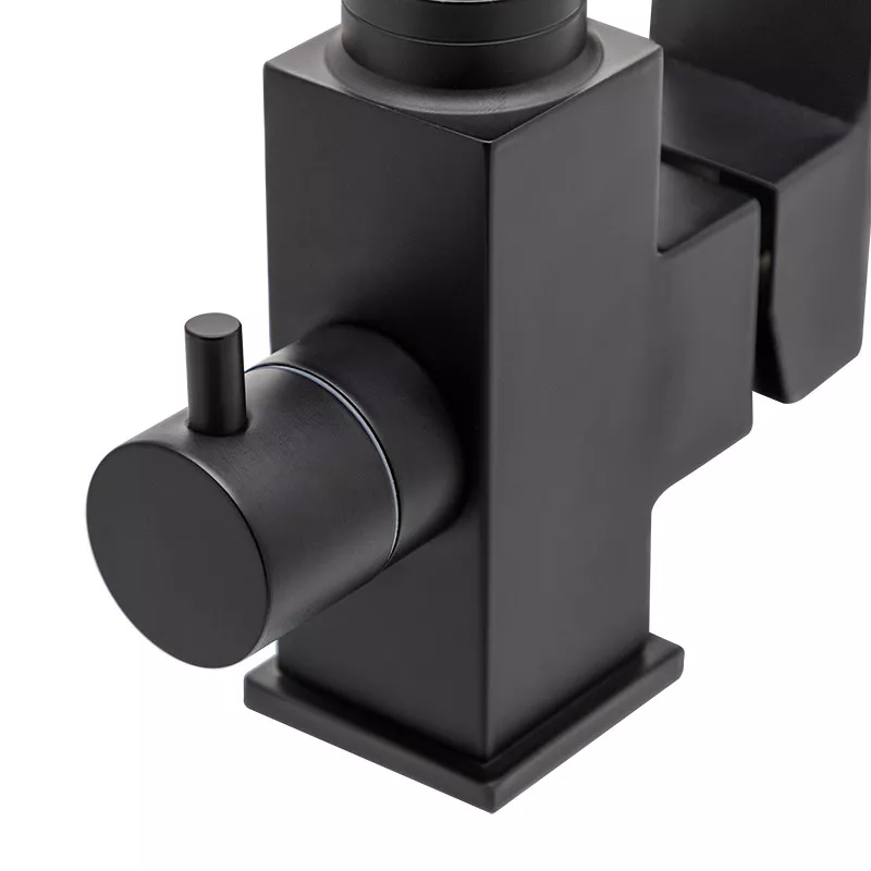 WEZER Змішувач для кухні на дві води PRO4C-02-BLACK, нержавіюча сталь, чорний