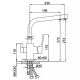 FAOP Змішувач для кухні з підключенням фільтра питної води A4309, хром