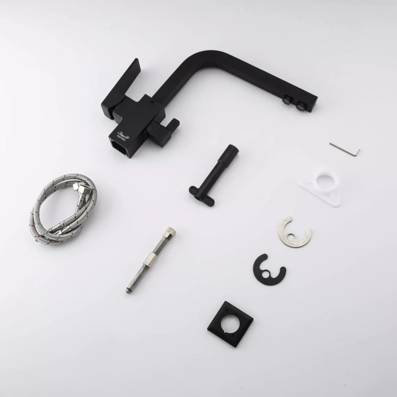 FAOP Змішувач для кухні з підключенням фільтра питної води A4309-6, чорний