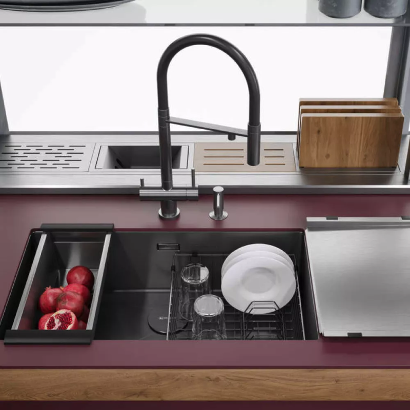 WEZER Змішувач для кухні на дві води TOP4-01-BLACK