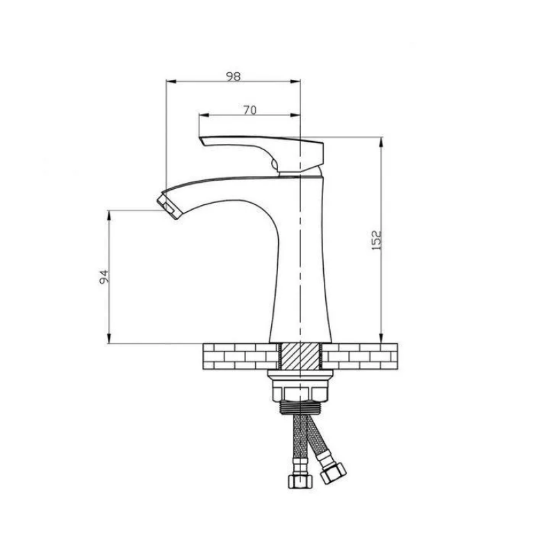 WEZER Змішувач для умивальника FAB1, хром