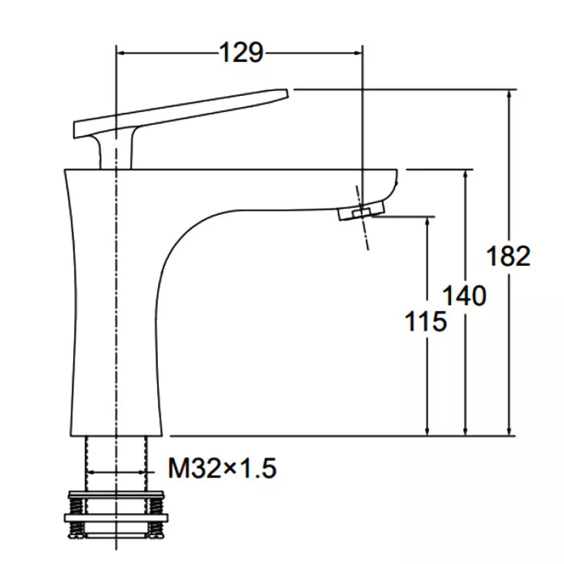 FAOP Змішувач для раковини A1003-8, білий-хром