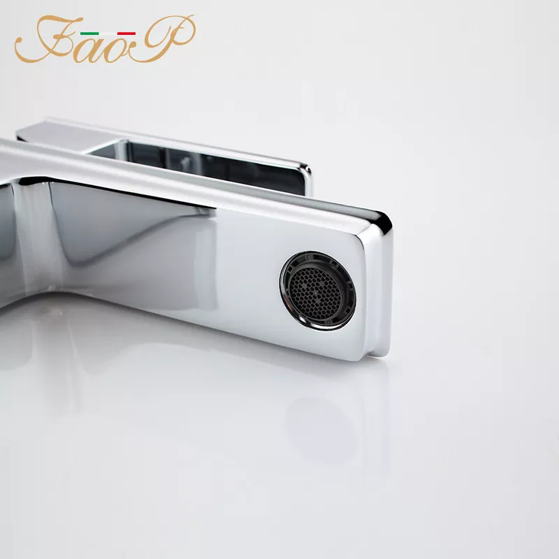 FAOP Змішувач для раковини A1006 білий-хром