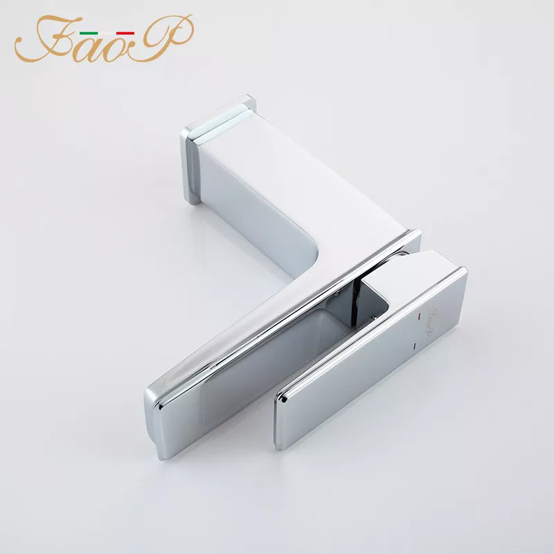 FAOP Змішувач для раковини A1006 білий-хром