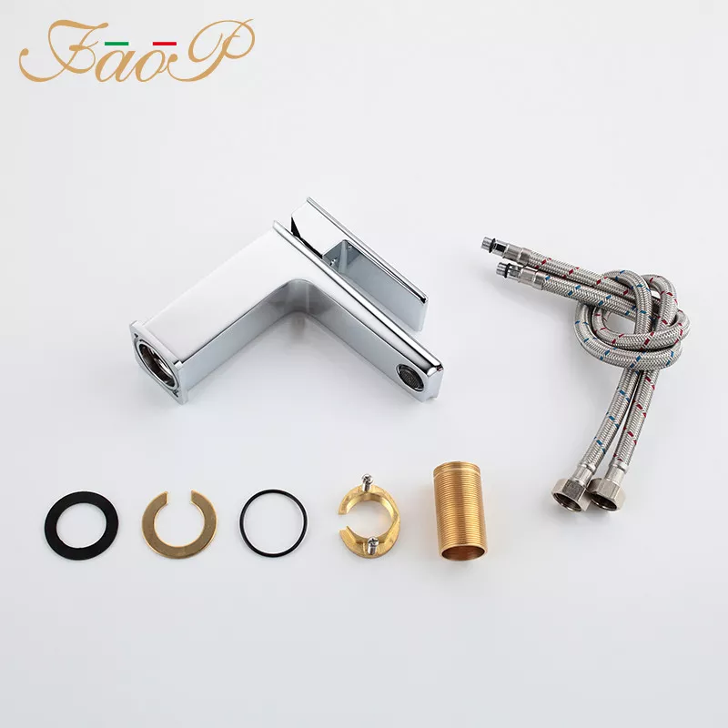 FAOP Змішувач для раковини A1006 білий-хром