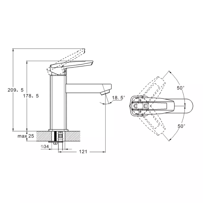 WEZER Змішувач для умивальника NOF1