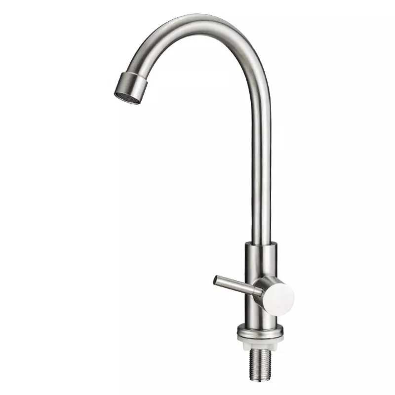 WEZER Монокран для раковини EKO14A-14 поворотний вилив, нержавіюча сталь