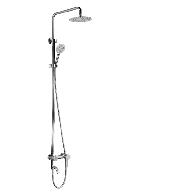 WEZER Душова система EKO16A-01, поворотний вилив - перемикач на лійку/душ, нержавіюча сталь