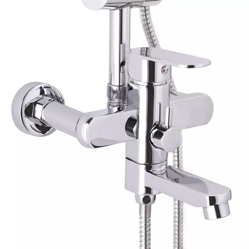 WEZER Душова система WOG16-153, поворотний вилив - перемикач на лійку/душ, хром