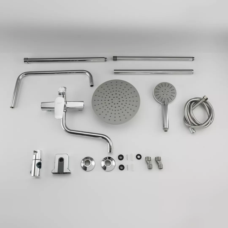 FRUD Душова система R24154, поворотний вилив - перемикач на лійку/душ, 3 режими, хром