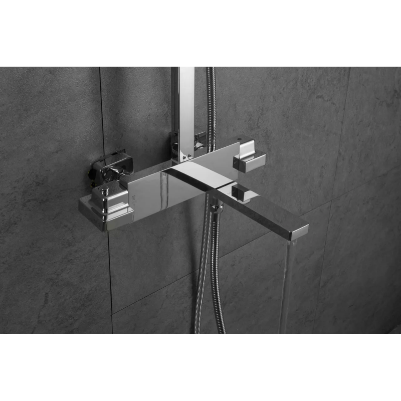 FAOP Душова система з термостатом A2409-40, вилив - перемикач на лійку, 3-режими, хром