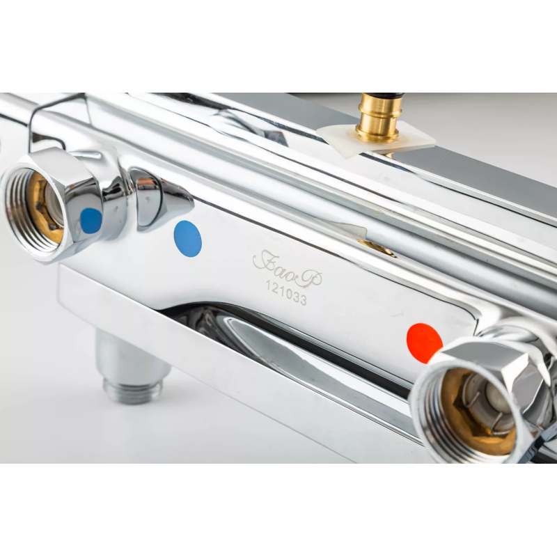 FAOP Душова система з термостатом A2409-40, вилив - перемикач на лійку, 3-режими, хром