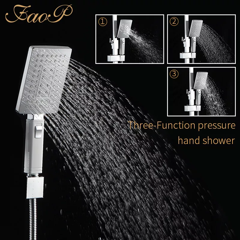 FAOP Душова система A2403-8, вилив - перемикач на лійку, 2-режими, білий-хром