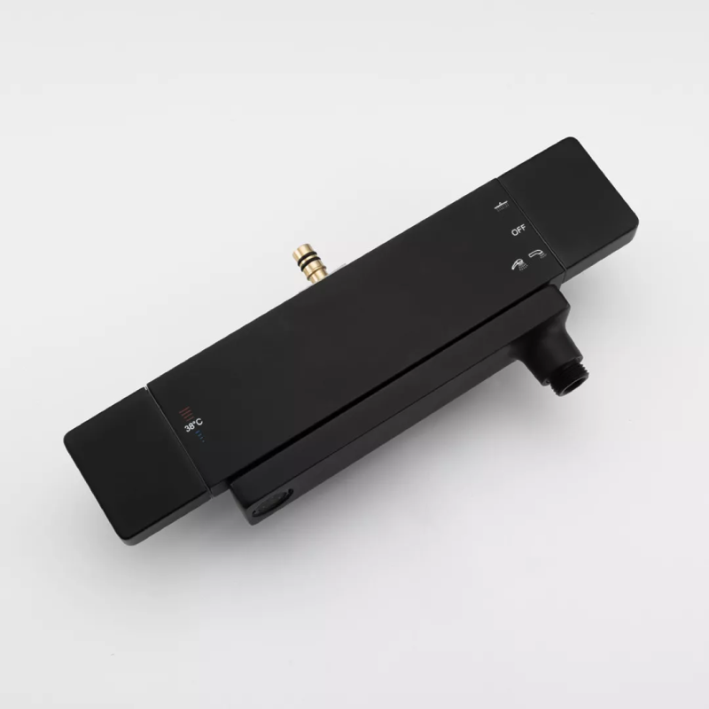 FAOP Душова система з термостатом A2409-60, вилив - перемикач на лійку, 3-режими, чорний