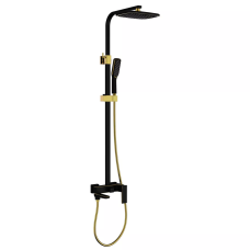 FAOP Душова система A2406-6, вилив - перемикач на лійку, 1-режим, чорний-золото