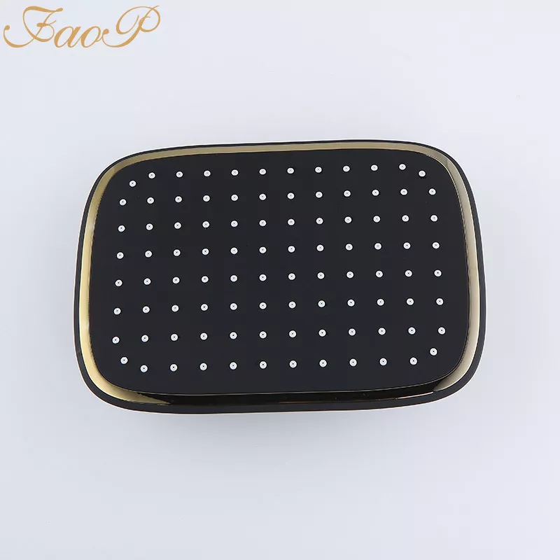 FAOP Душова система A2406-6, вилив - перемикач на лійку, 1-режим, чорний-золото