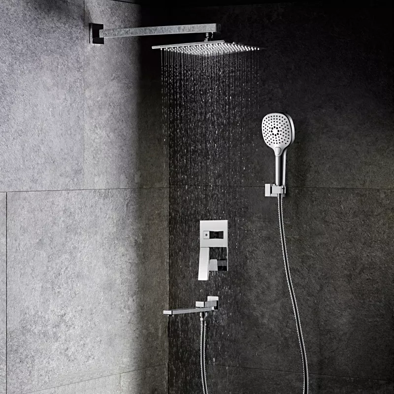 FAOP Вбудована душова система A7109, вилив - перемикач на лійку, 3-режими, хром