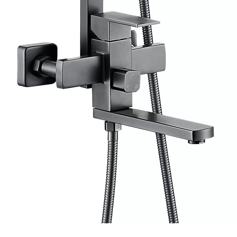 WEZER Душова система PRO16-02-GUNGREY, вилив - перемикач на лійку, 3-функції