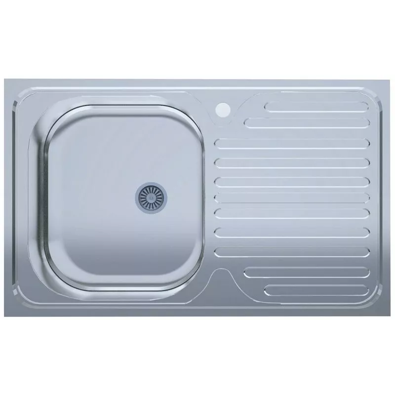 UA Мийка нерж. 5080-L товщ-0.4mm, р-р-500*800*140mm Polish (накладна) (5080-L)