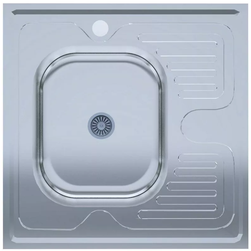 UA Мийка нерж. 6060-L товщ-0.4mm, р-р-600*600*140mm Polish (накладна) (6060-L)