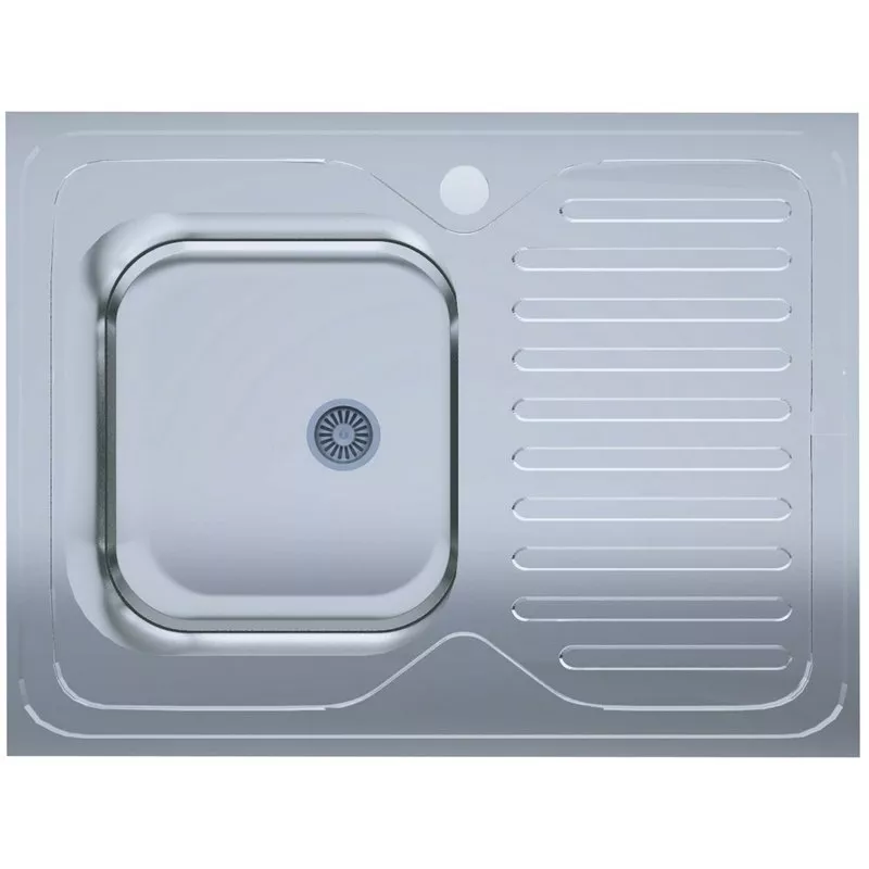 UA Мийка нерж. 6080-L товщ-0.4mm, р-р-600*800*140mm Polish (накладна) (6080-L)