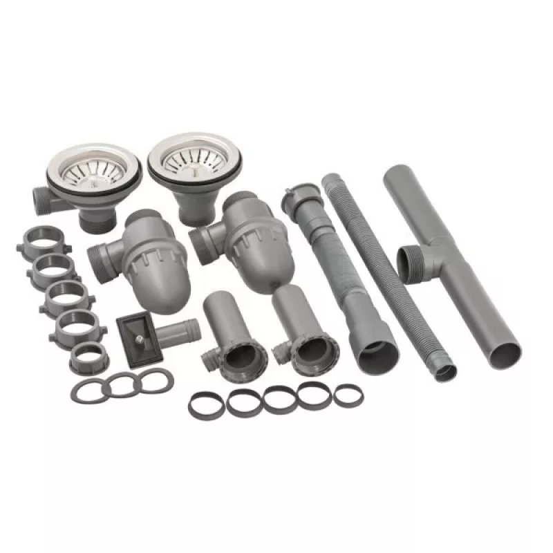 WEZER Кухонна мийка на дві чаші 7848(08) Satin 790x480x180 мм + сифон