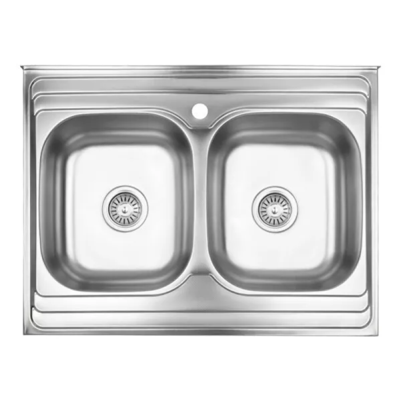 WEZER Мийка на дві чаші 7848(08) Deсоr 790x480x180 мм + сифон