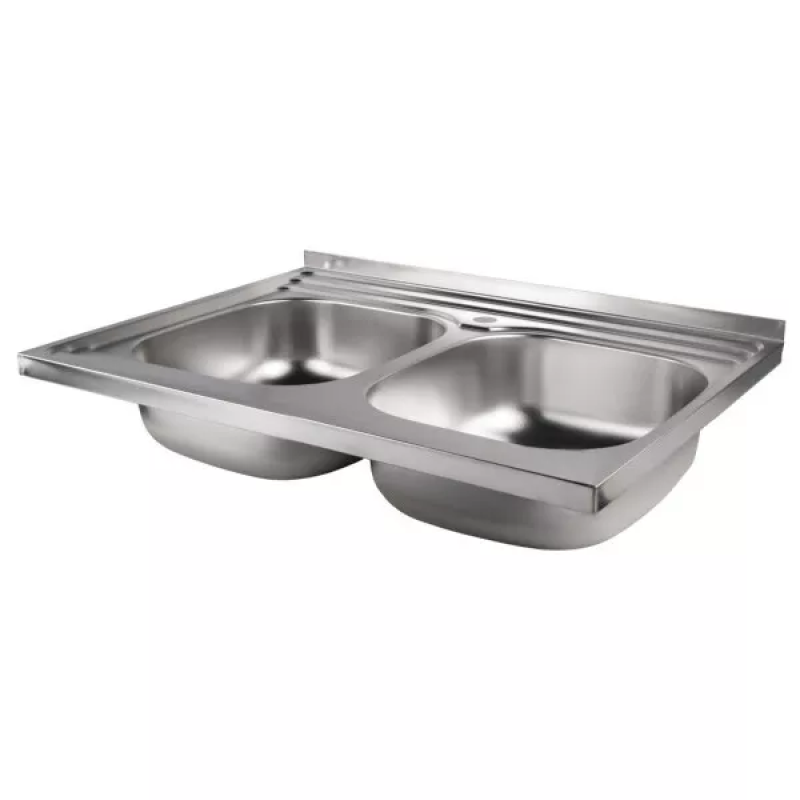 WEZER Мийка на дві чаші 7848(08) Deсоr 790x480x180 мм + сифон