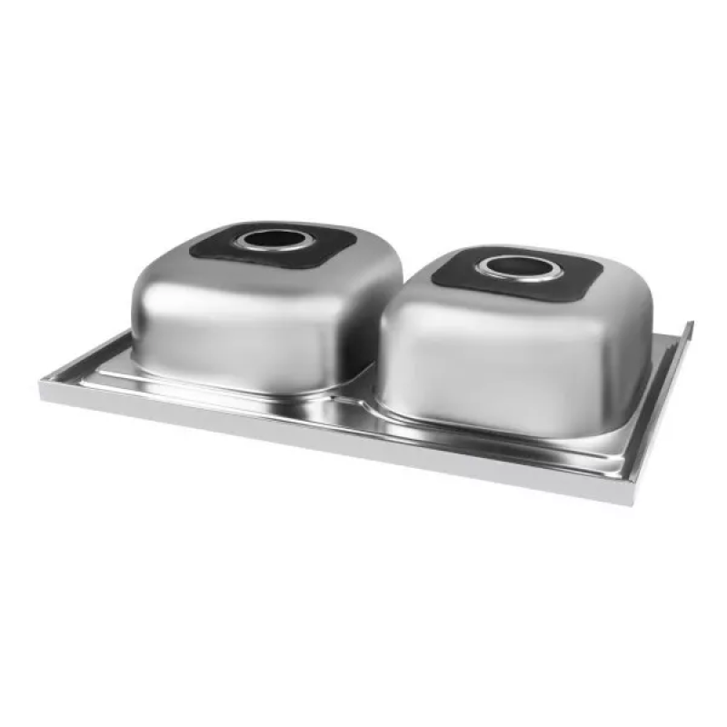 WEZER Мийка на дві чаші 7848(08) Deсоr 790x480x180 мм + сифон