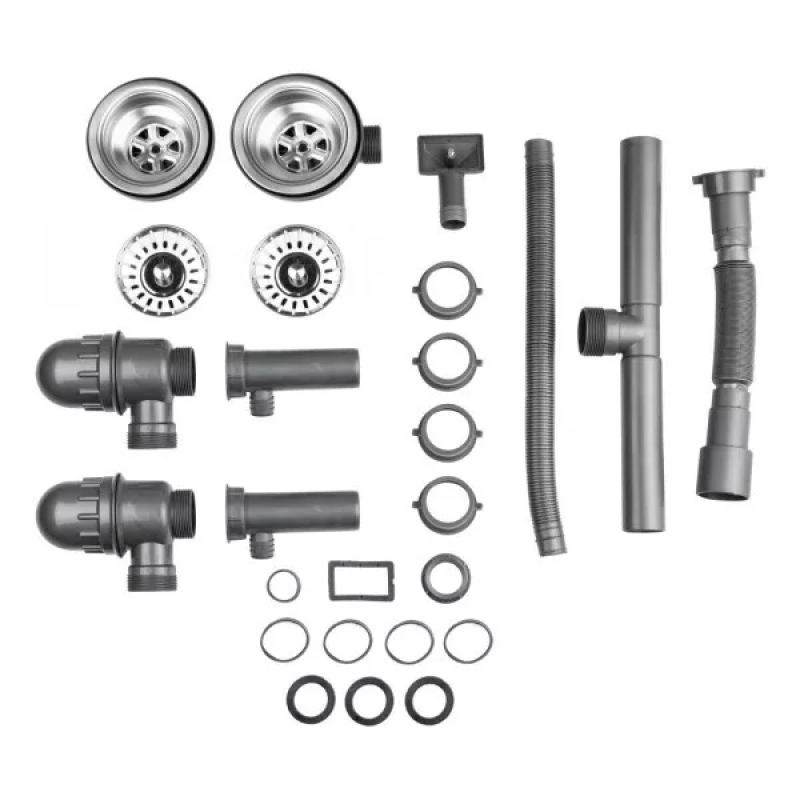 WEZER Мийка на дві чаші 7848(08) Deсоr 790x480x180 мм + сифон