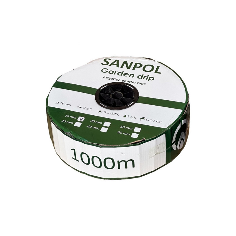 SANPOL Лента Garden Drip эмиттерная 9 mil 30см {1000} (UKR-171)