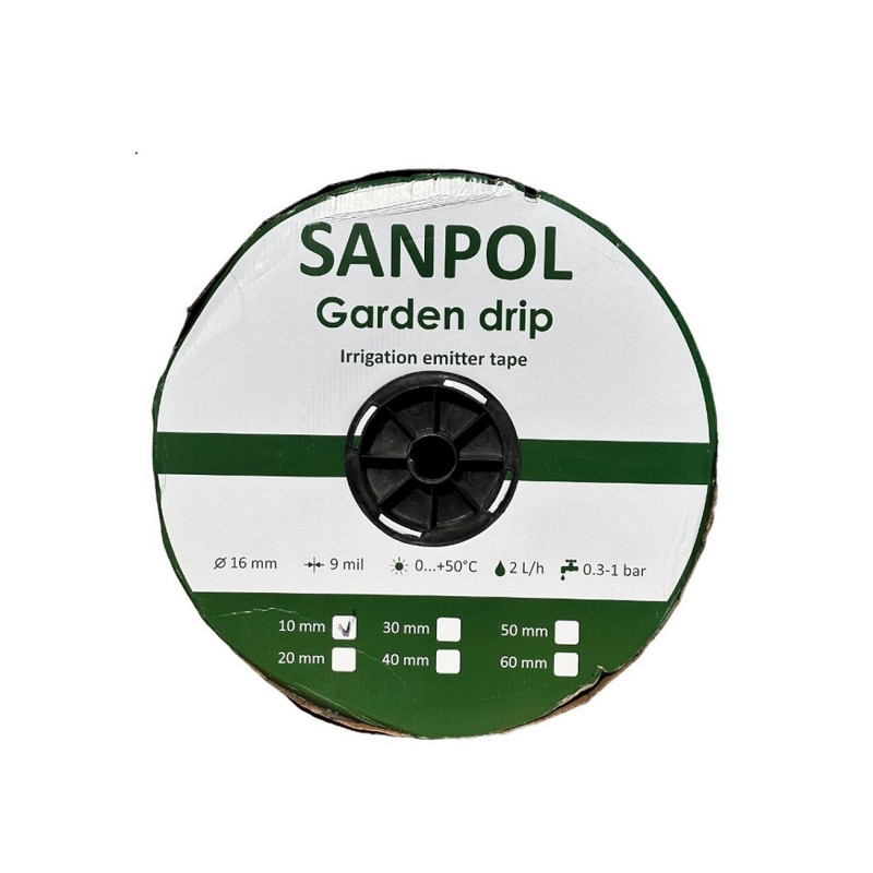 SANPOL Лента Garden Drip эмиттерная 9 mil 30см {1000} (UKR-171)