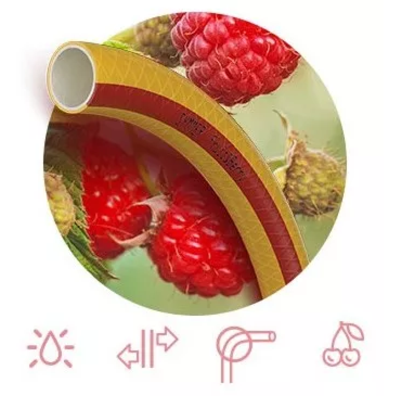 SYMMER Шланг FRUIT+BERRY Ø 1/2" 30м, 3х сл. (желтый с красной полосой) (кратно 30м) (SGH-F+B-12520-30)