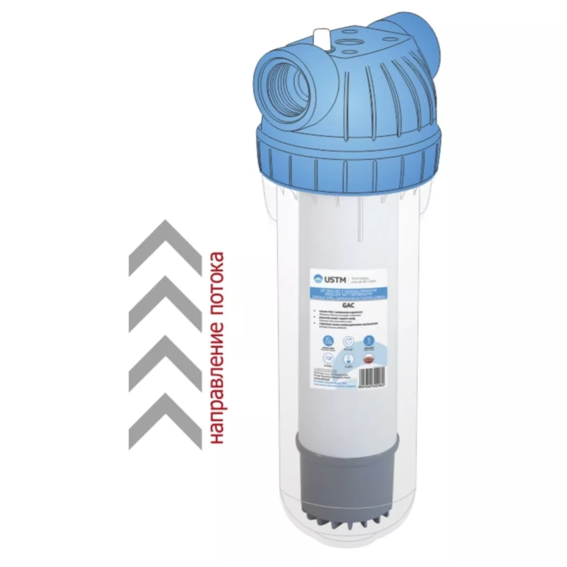 USTM Картридж із гранульованим активованим вугіллям 2,5"х10" (GAC10)