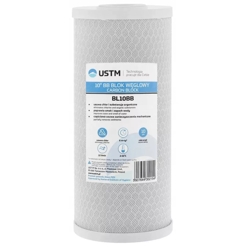 USTM Картридж із пресованого активованого вугілля 4,5"х10" (BL10BB)