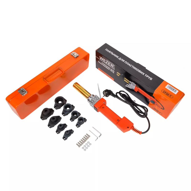 WEZER Апарат для паяння труб CF-32-T, 800Вт, насадки круглі Ø20...32 мм