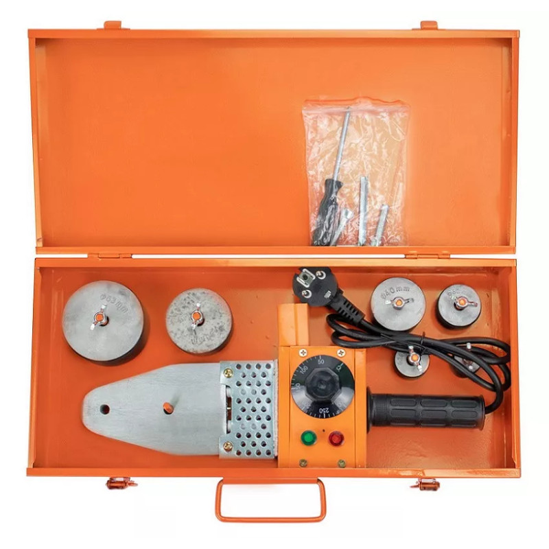 WEZER Зварювальний комплект для паяння труб CF-63-1, 800Вт, насадки парні Ø20...63