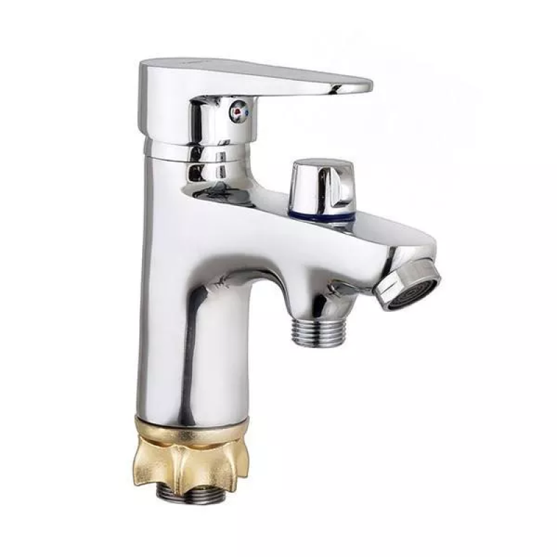 WEZER Змішувач для умивальника PUD1-SH045 з душовою лійкою, хром