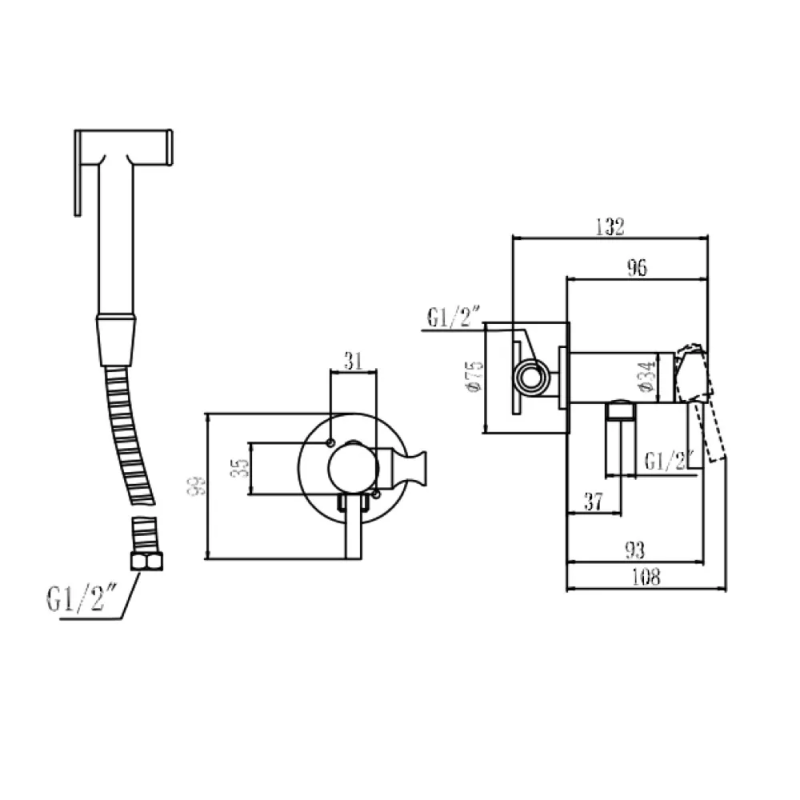 WEZER Гігієнічний душ EKO9B-01, нержавіюча сталь
