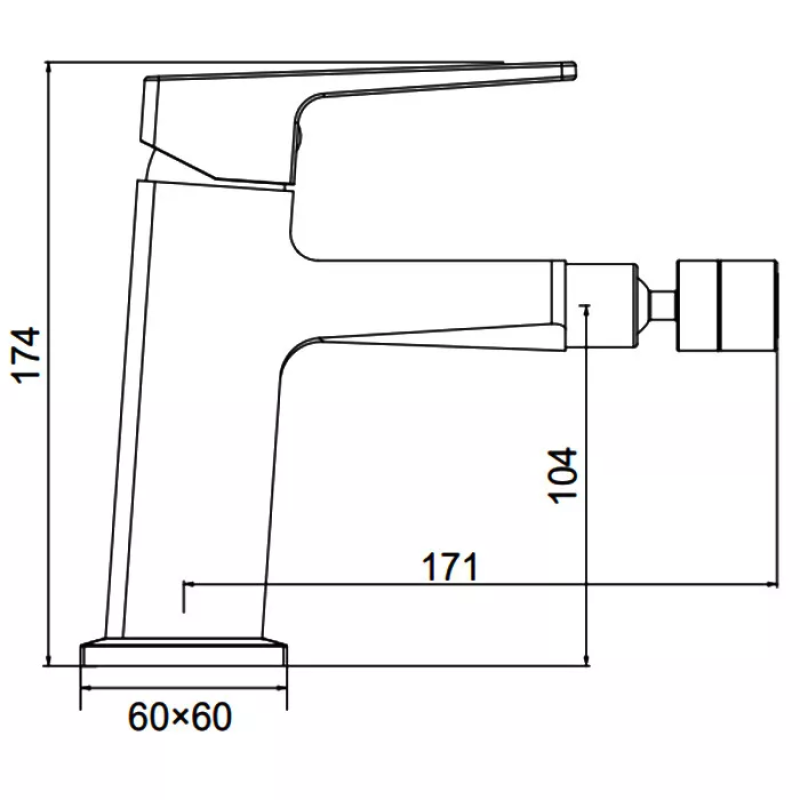 FAOP Змішувач для біде A5009-6, чорний