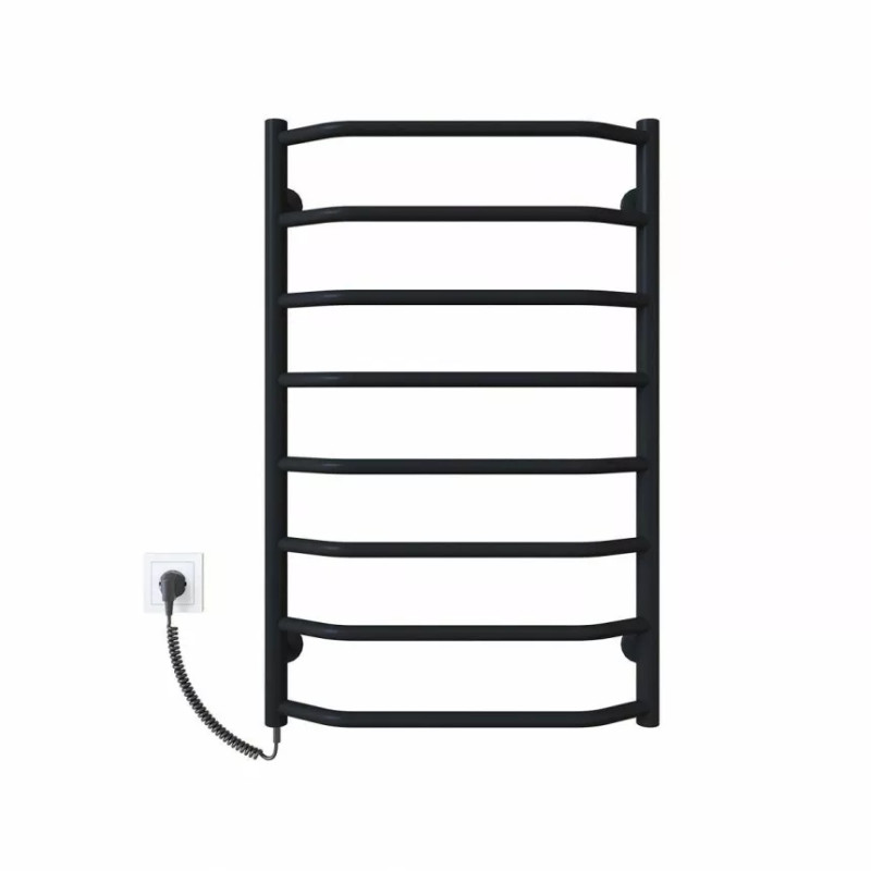 Deffi Рушникосушарка електрична Трапеція 500x800 лівий, 80 Вт, чорний