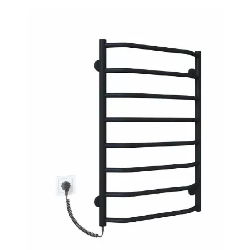 Deffi Рушникосушарка електрична Трапеція 500x800 лівий, 80 Вт, чорний