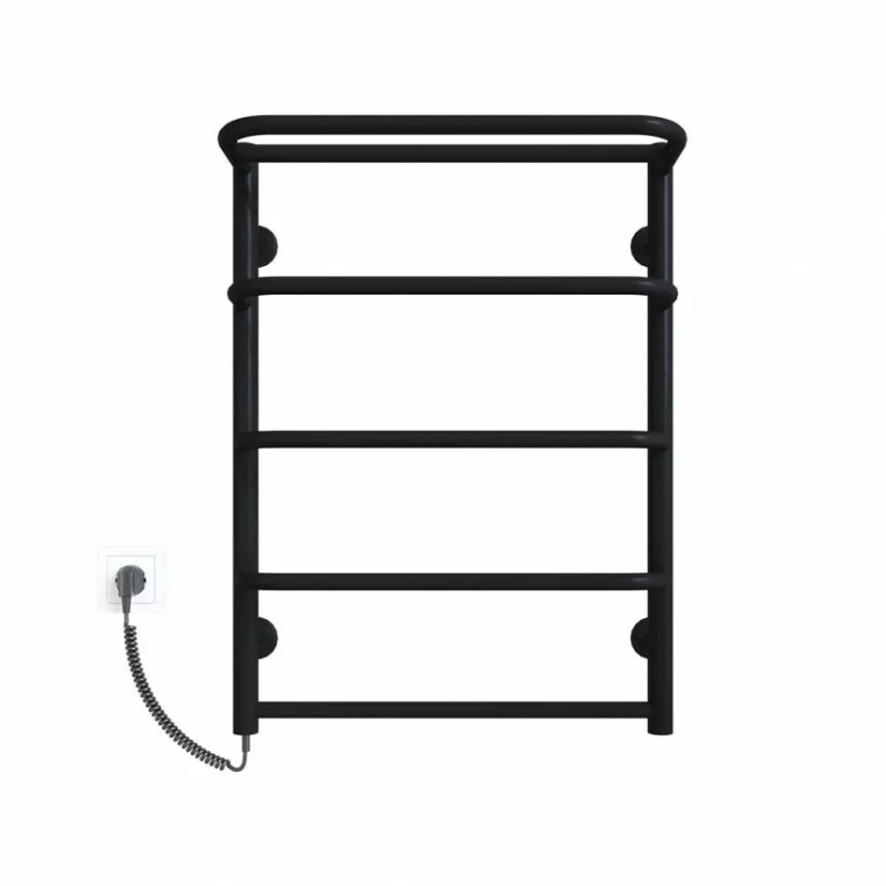 Deffi Рушникосушарка електрична Стандарт з полицею 500x700 лівий, 100 Вт, чорний