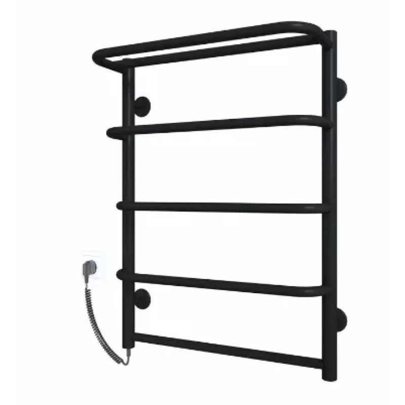 Deffi Рушникосушарка електрична Стандарт з полицею 500x700 лівий, 100 Вт, чорний