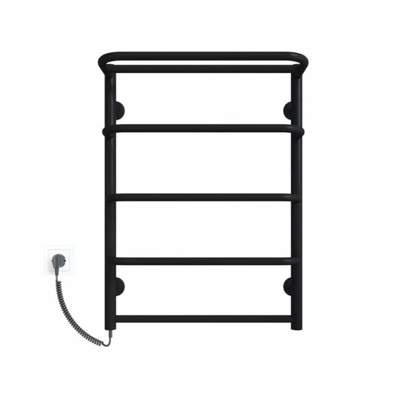 Deffi Рушникосушарка електрична Стандарт з полицею 500x700 лівий, 100 Вт, чорний