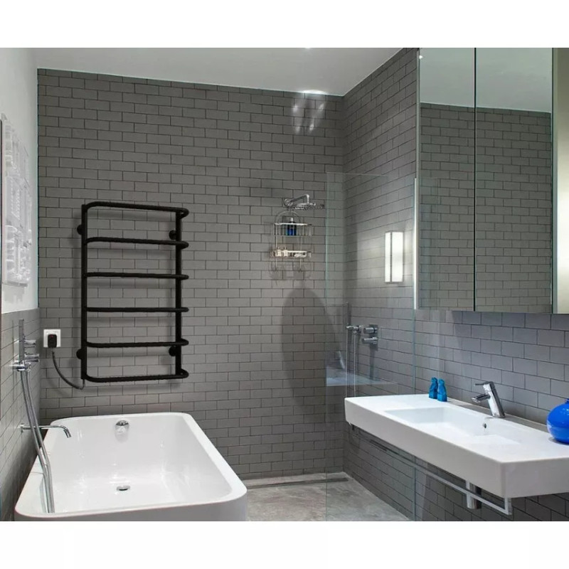 Deffi Рушникосушарка електрична Стандарт 500x600 лівий, 60 Вт, чорний