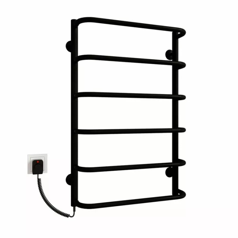 Deffi Рушникосушарка електрична Стандарт 500x600 лівий, 60 Вт, чорний