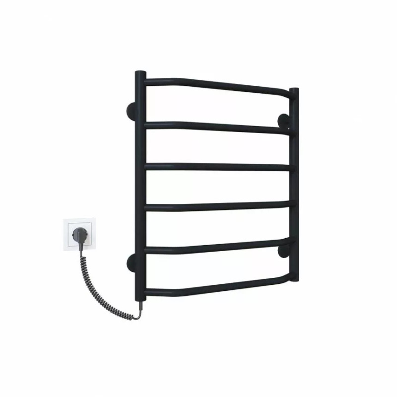 Deffi Рушникосушарка електрична Трапеція 500x600 лівий, 60 Вт, чорний